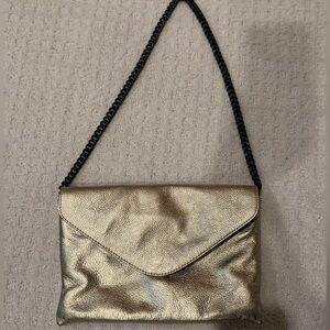 Elegant Gold Chain Strap Clutch